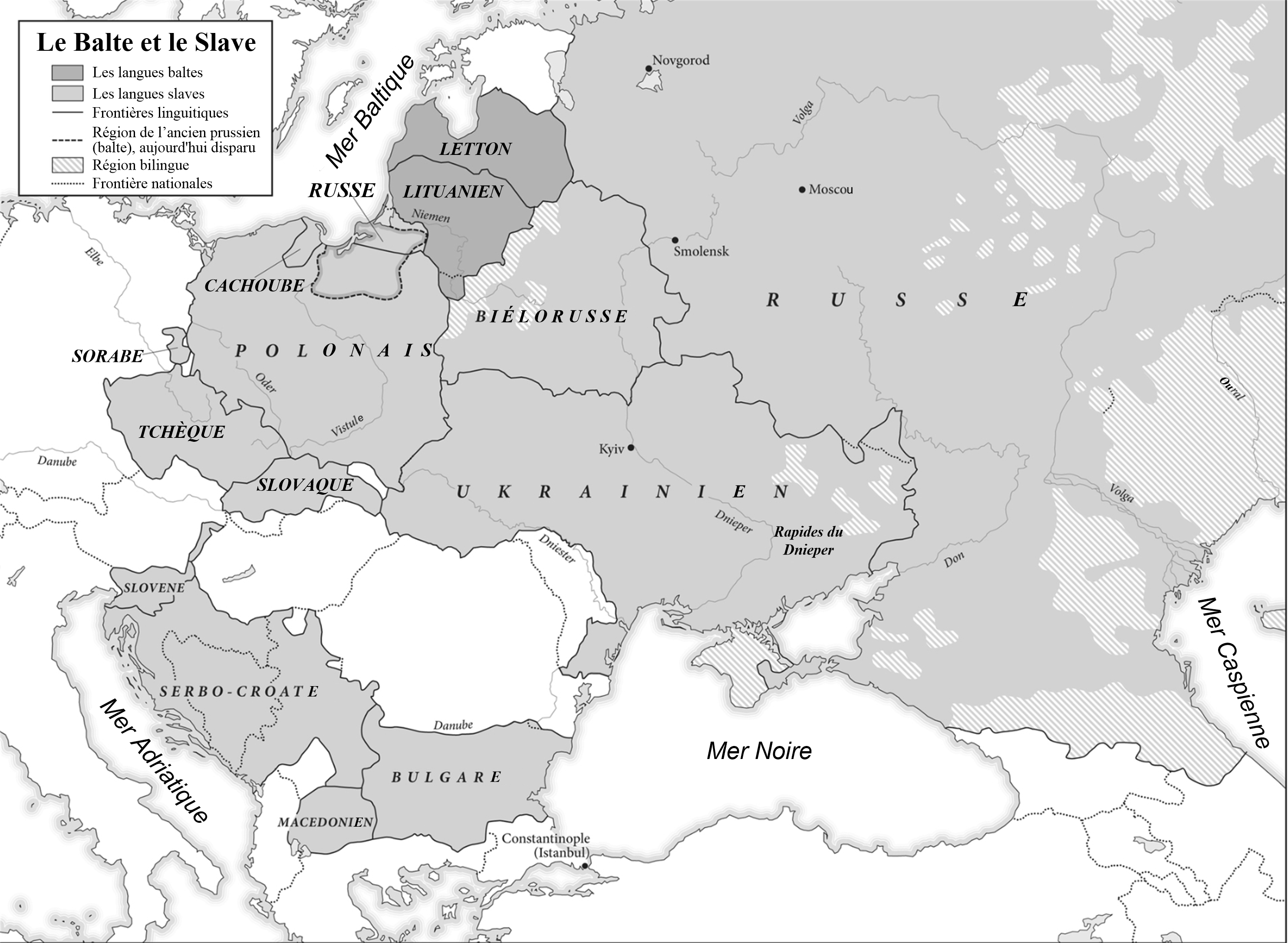 Carte du monde balte et slave